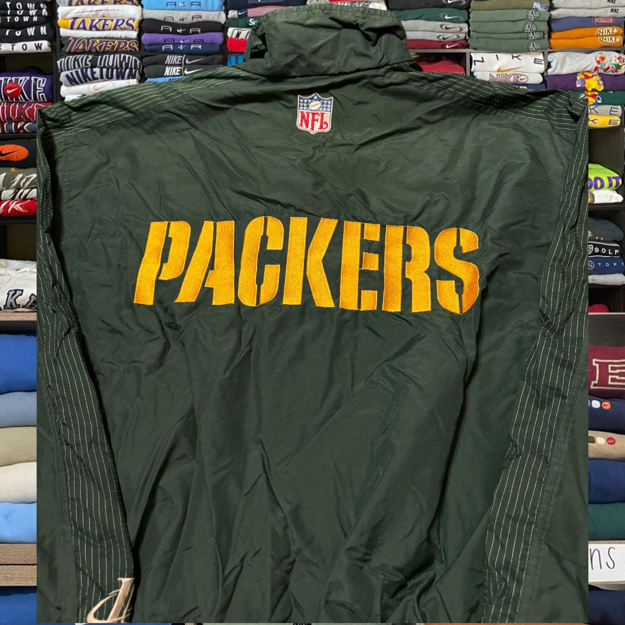 90s green baypackers windbreaker (Large)