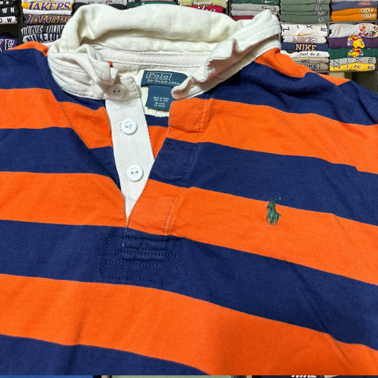 90s ralph lauren stripe shirt (small)