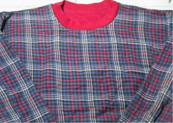 90s reversible plaided sweater
