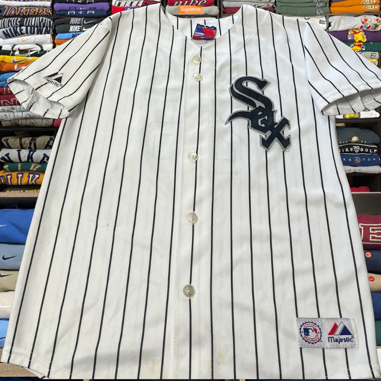 Vtg Chicago white Sox mlb baseball button up
