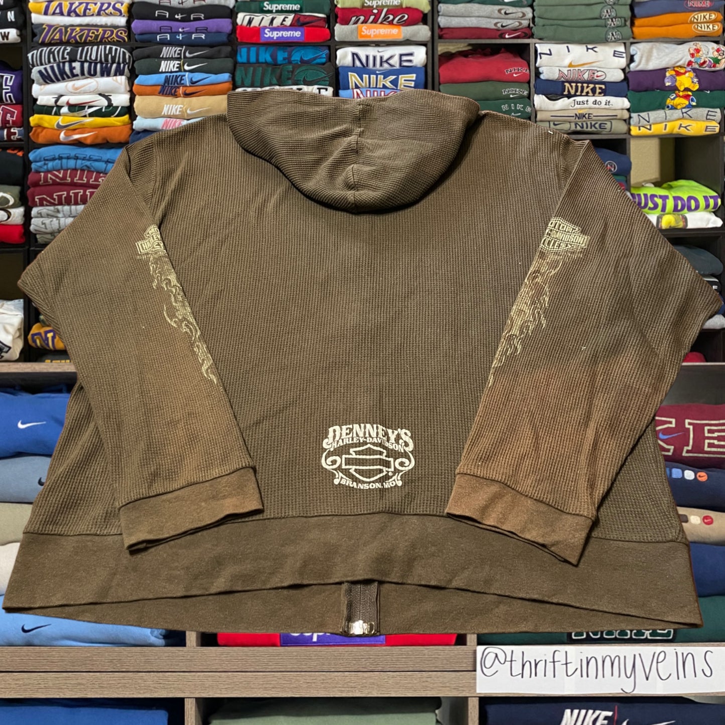 Vintage Y2K Harley Davidson biker motorcycle hoodie