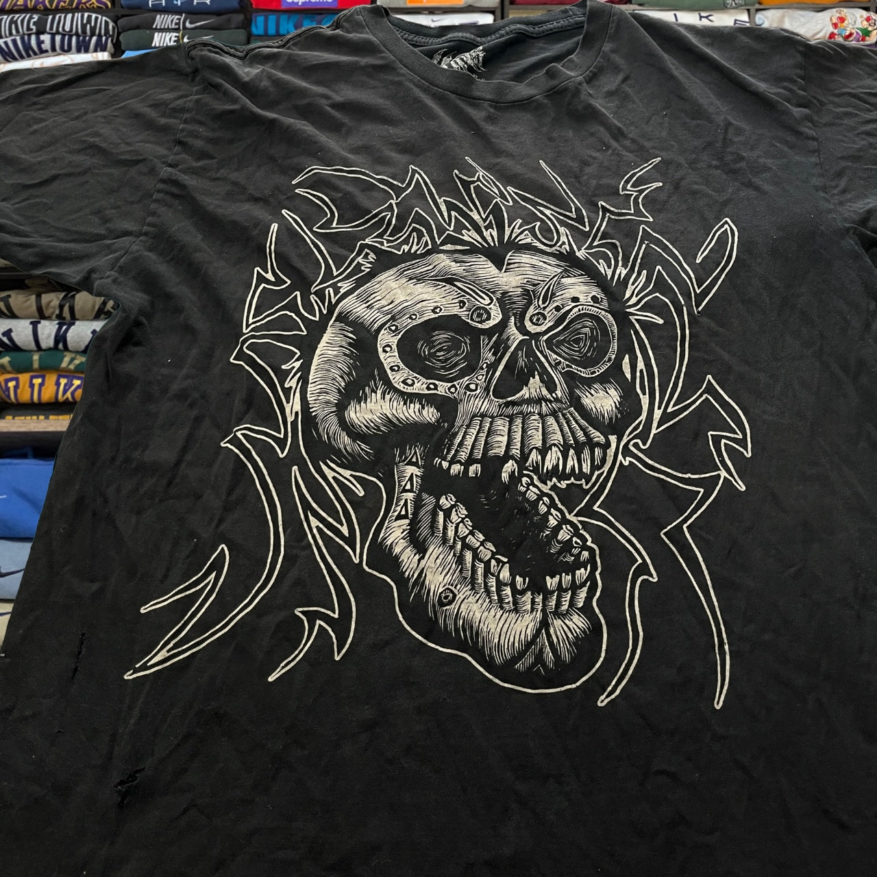Skeleton skull skater shirt
