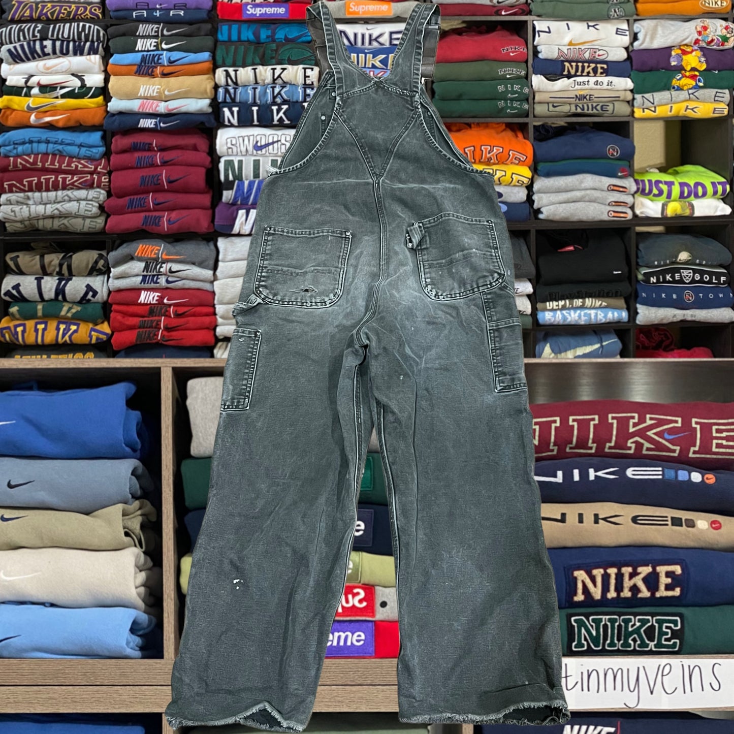 Vintage y2k double knee sage green  carhartt overall