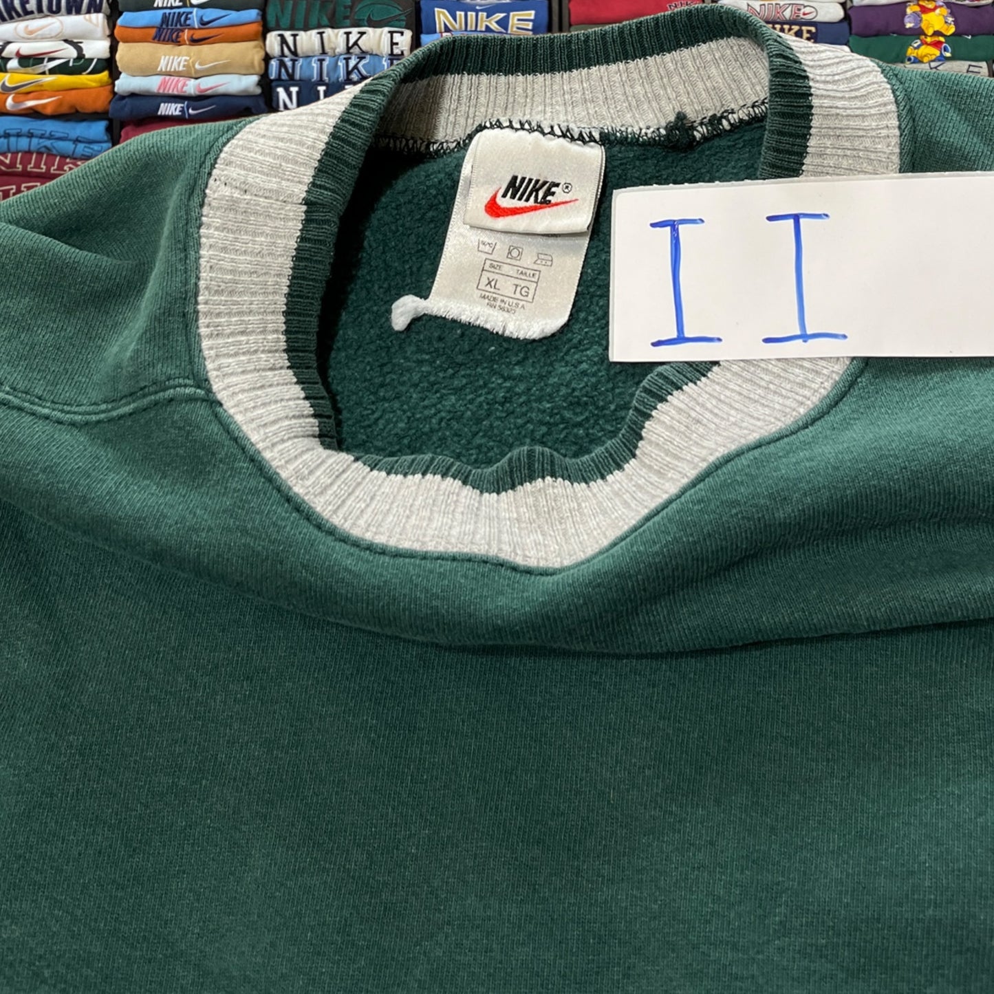 90s rare green Nike tonal sweater