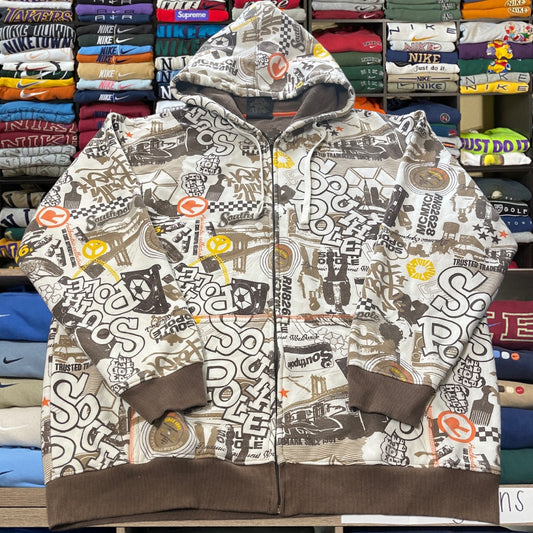 Y2K South Pole all over print hoodie