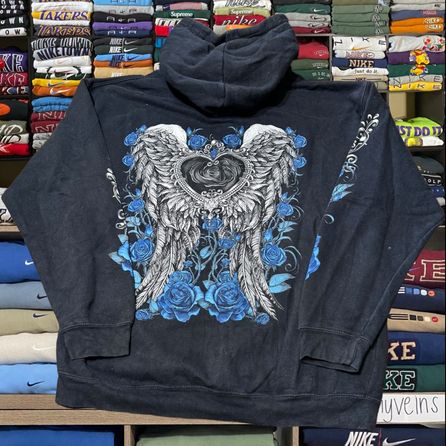 Y2K cross wings grunge skater hoodie