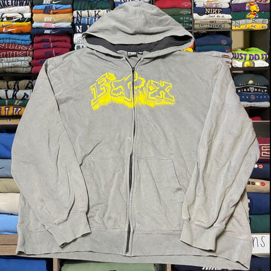 Y2K fox racing full zip hoodie