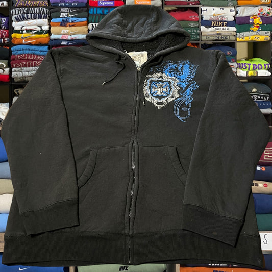 Y2K skater grunge cross full zip hoodie