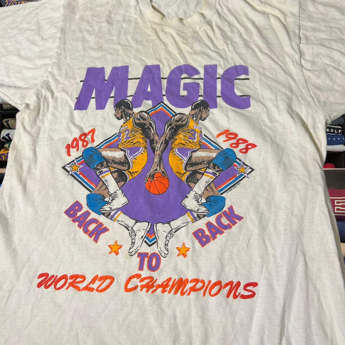 Vintage 1988 Magic Johnson t nba basketball shirt
