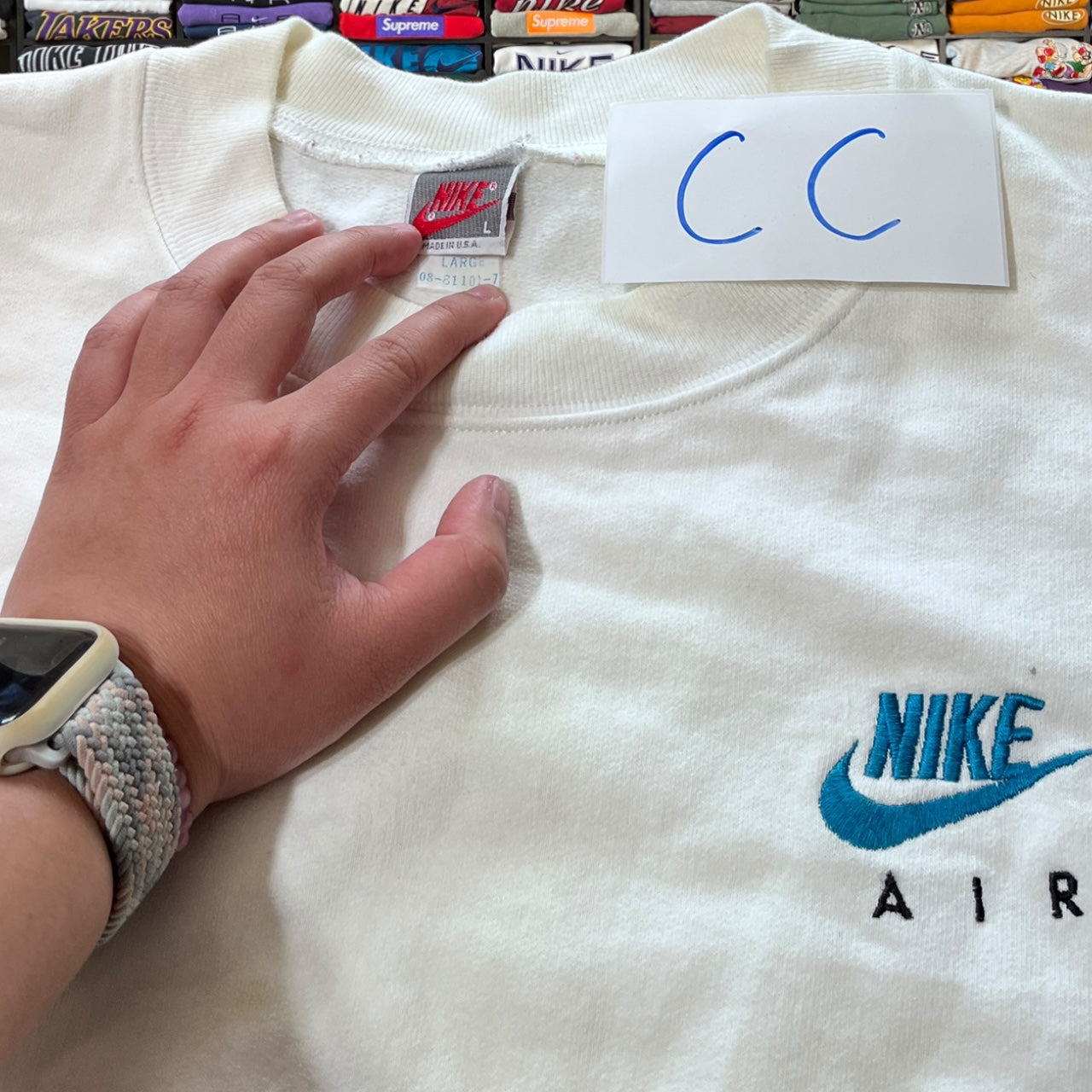 90s Rare white Nike air sweaters