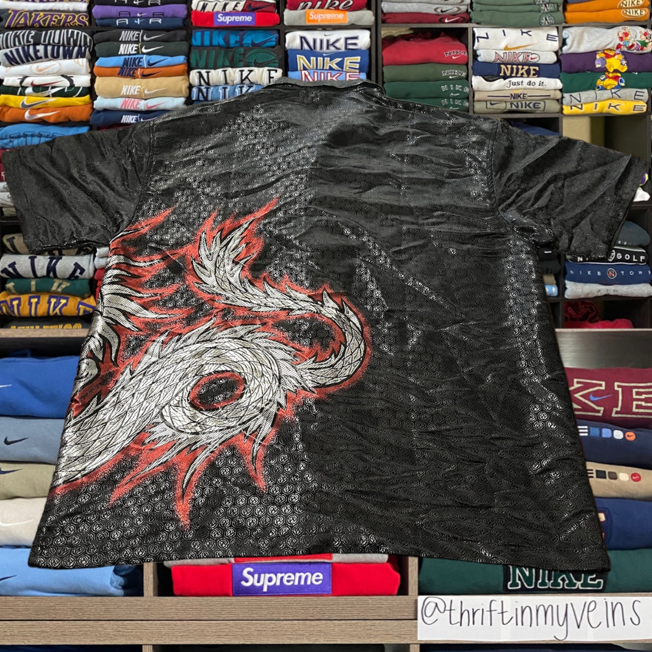 90s dragon silk button up shirt