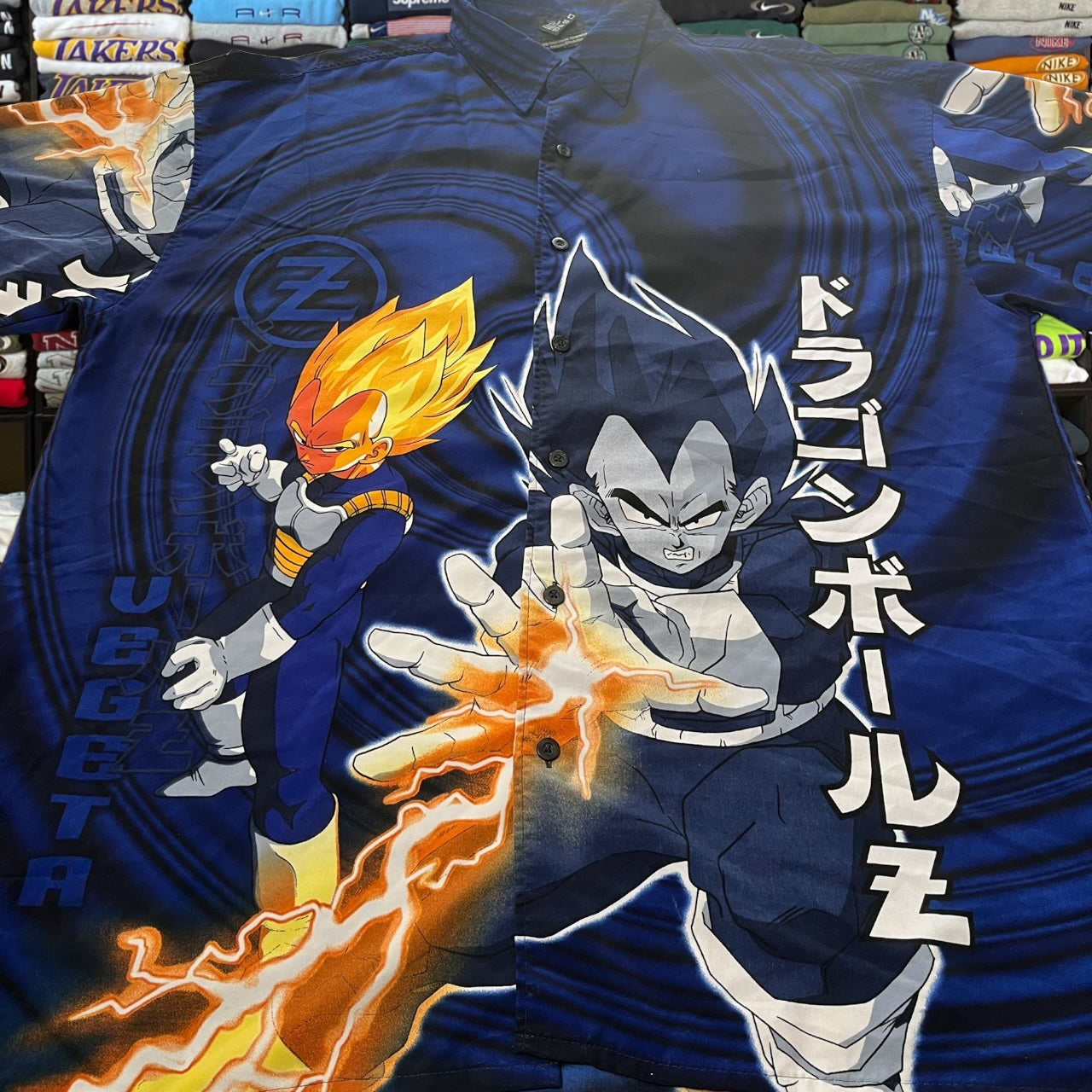 2002 Dragon ball z button up shirt ( large )