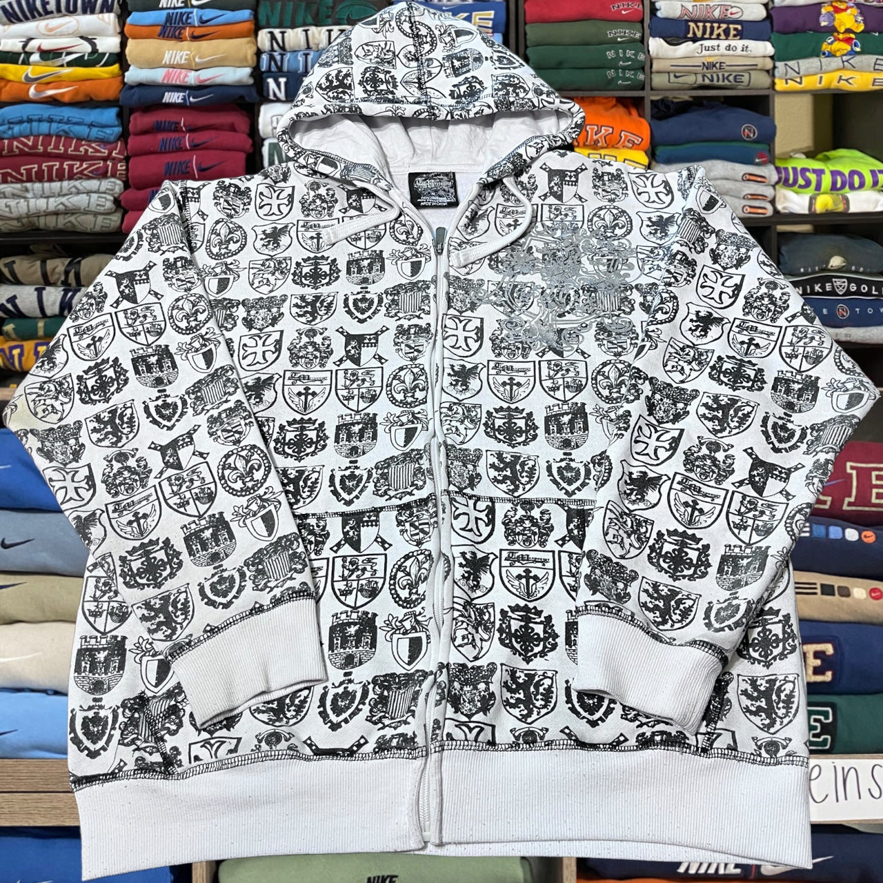 Y2k skater exposure full zip all over print