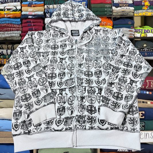 Y2k skater exposure full zip all over print