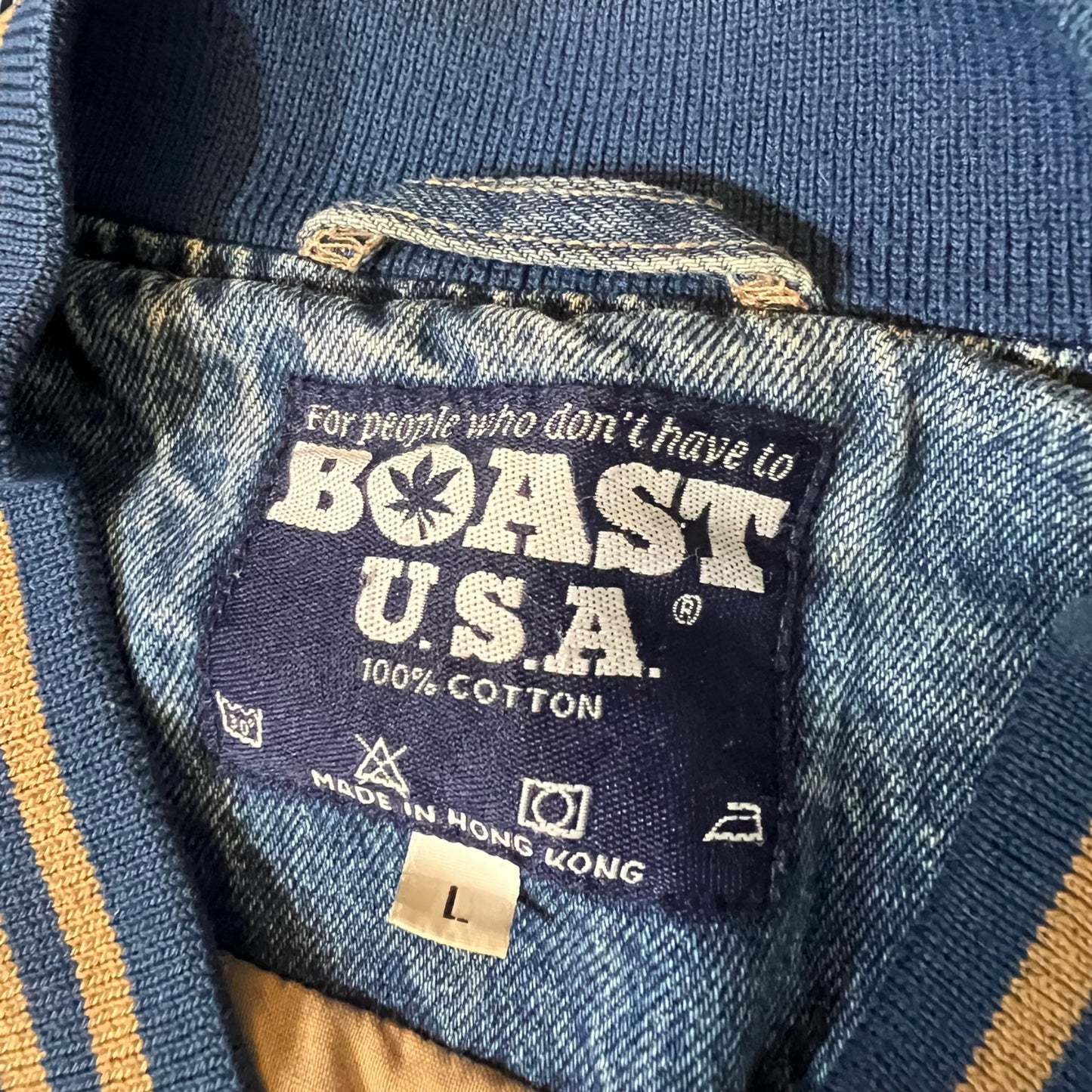 90s denim eagle varsity jacket