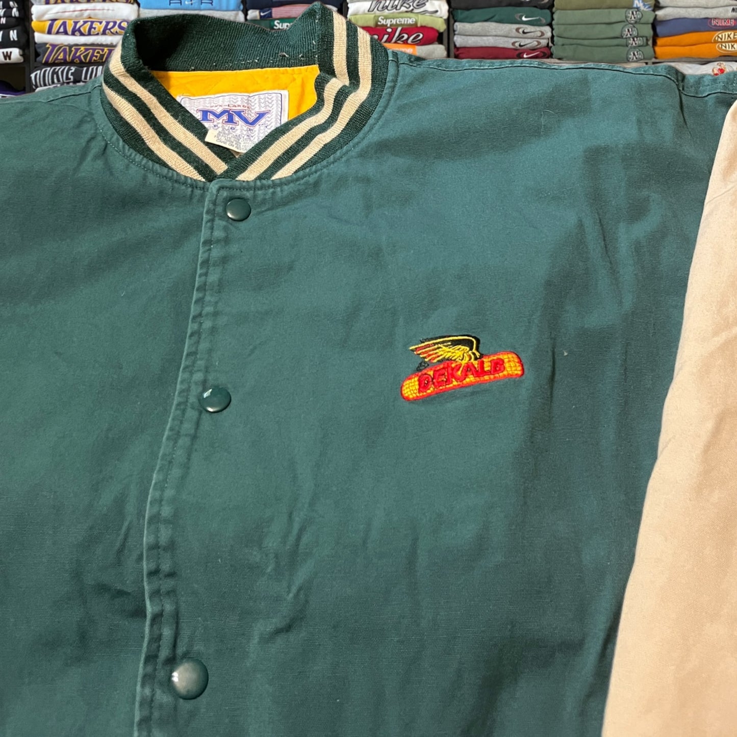 90s DEKALB green varsity jacket