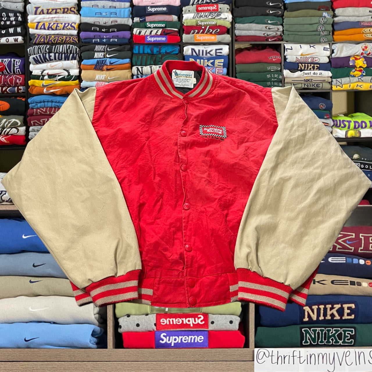 90s Budweiser racing varsity jacket