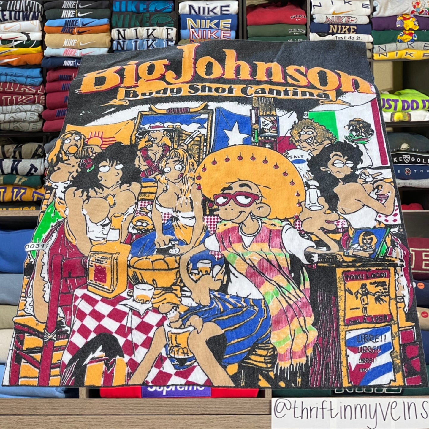 90s big johnson sexy humor shirt (large)