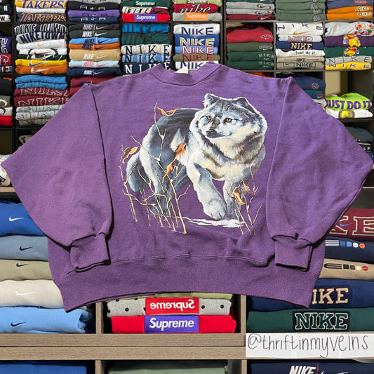 90s wolf nature sweater