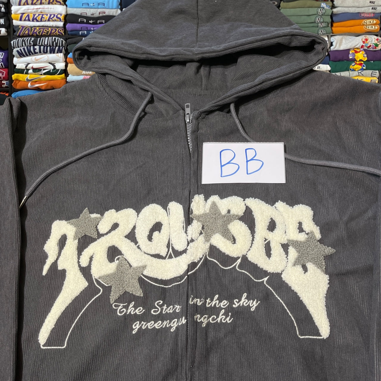 Y2K felt logo skater star hoodie