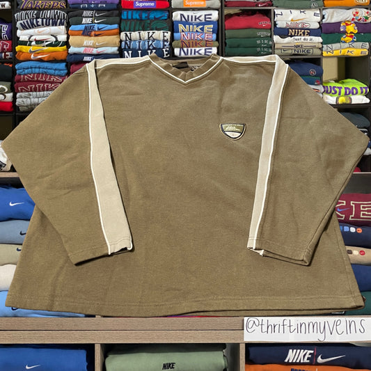 Y2K no fear brown skater sweater