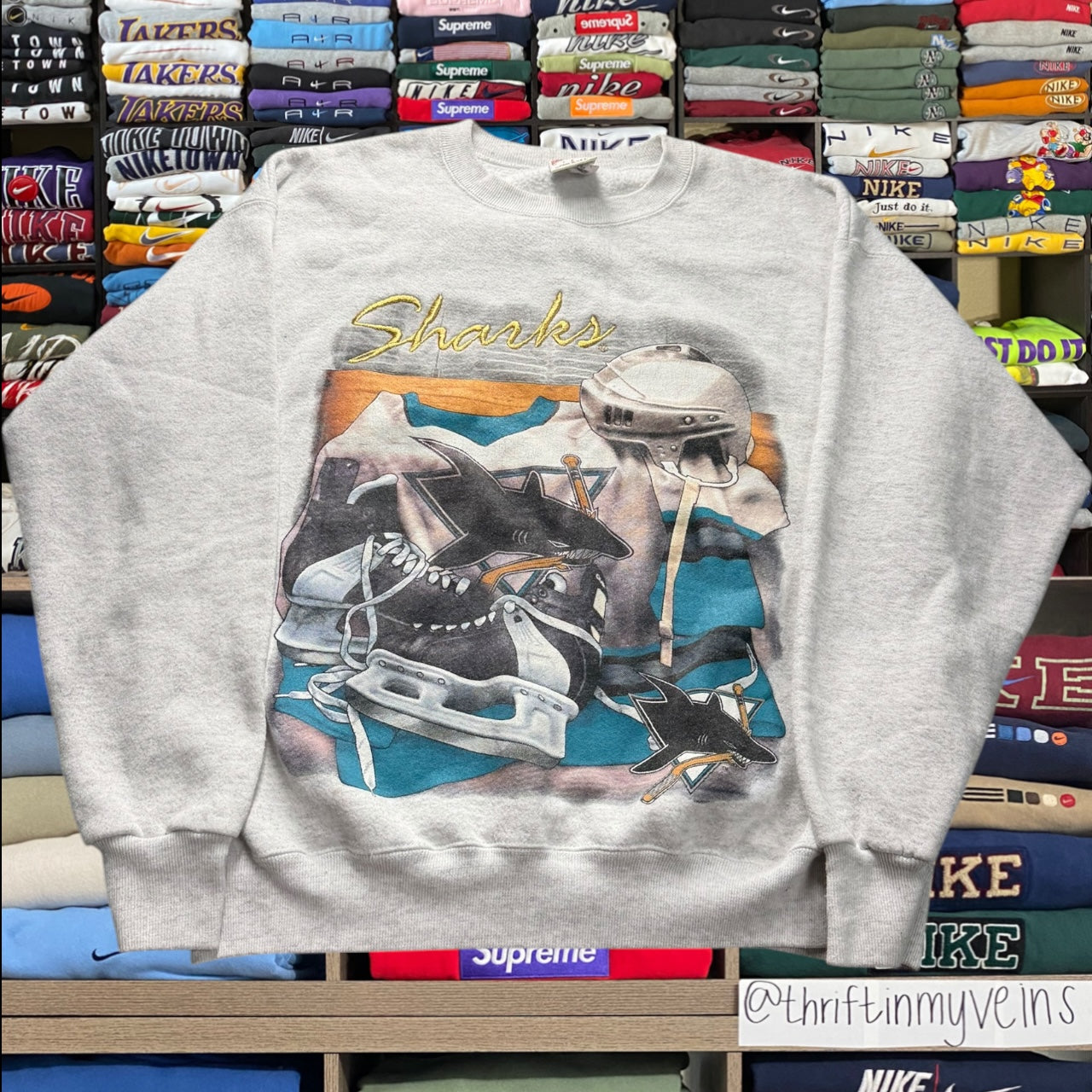 90s san jose sharks sweatshirt （Large)