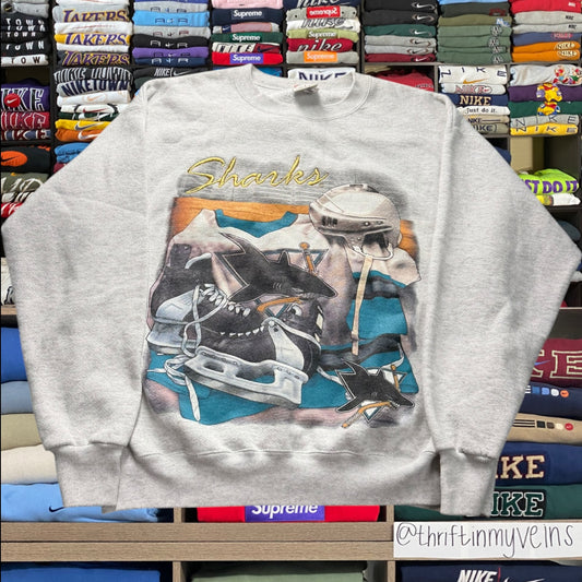 90s san jose sharks sweatshirt （Large)