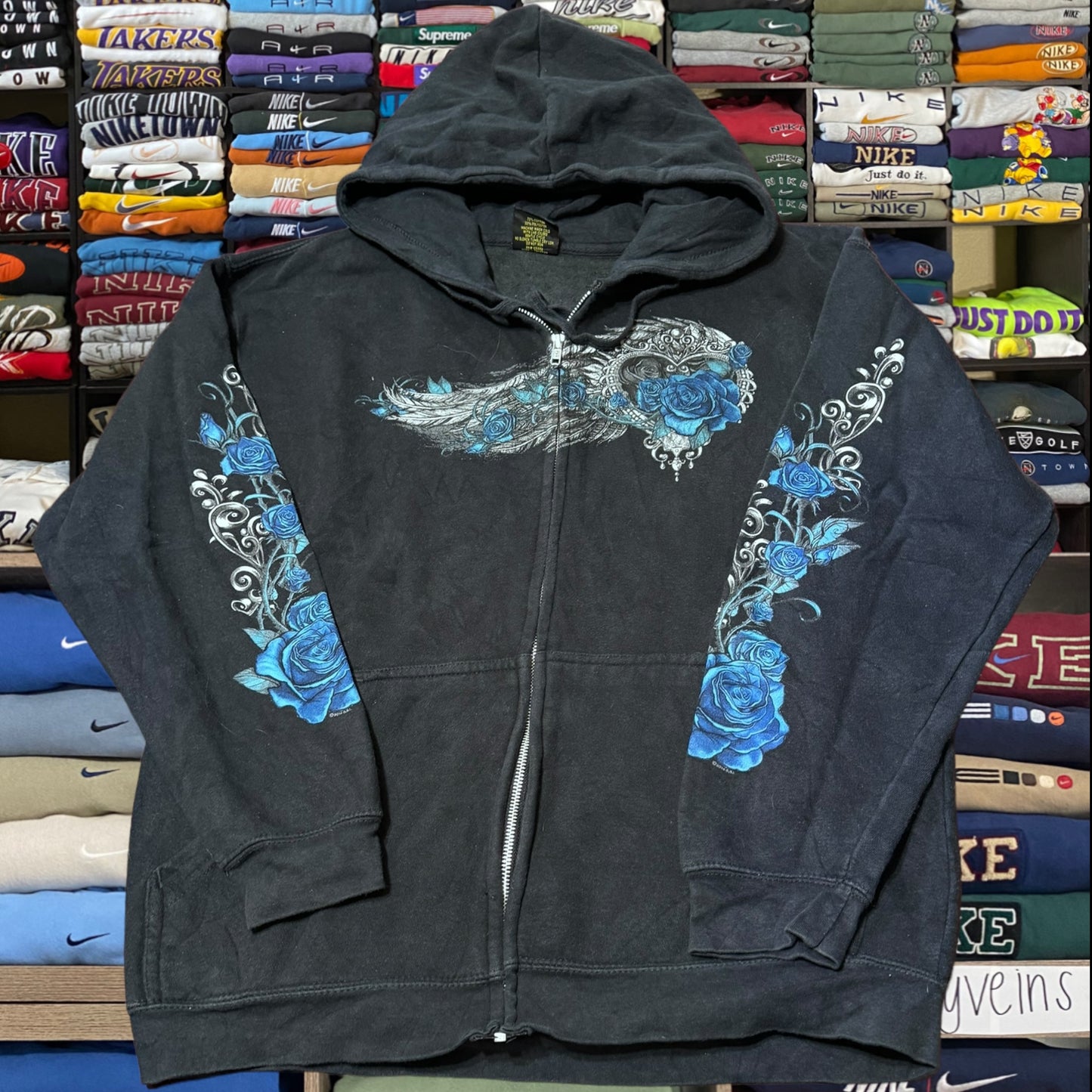 Y2K cross wings grunge skater hoodie