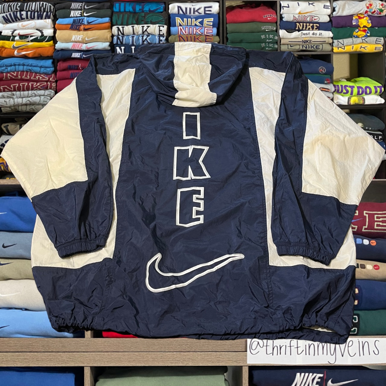 90s rare Vtg Nike spelled out anorak windbreaker