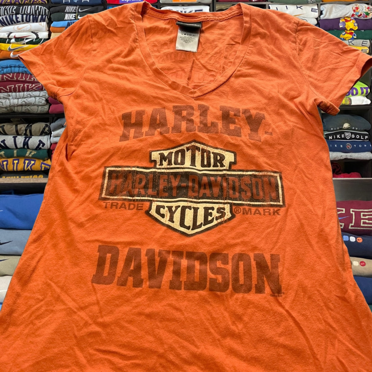 Women Y2K Harley Davidson biker motorcycle shirt