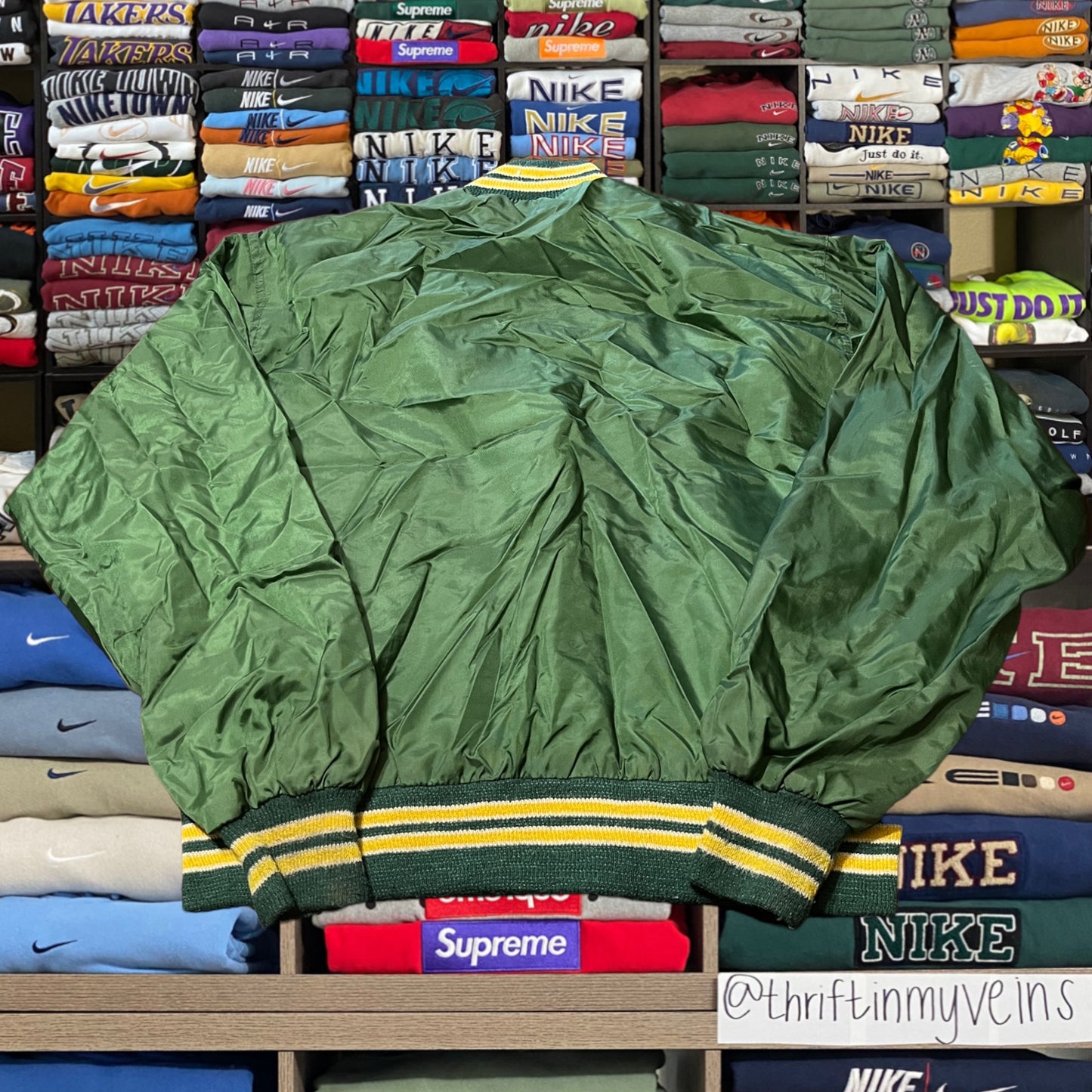 80s green satin jacket (large)