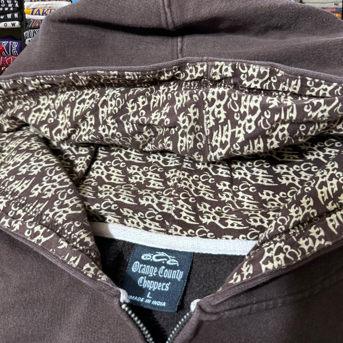 Y2K Orange County choppers brown full zip jacket
