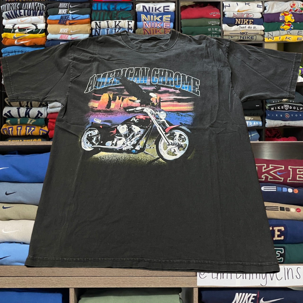 Vtg 2003 American chrome style motorcycle shirt