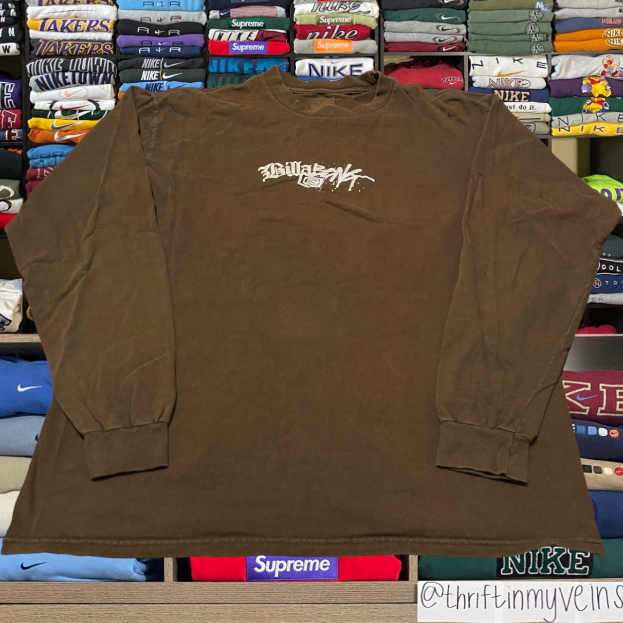 y2k brown billabong shirt (large)