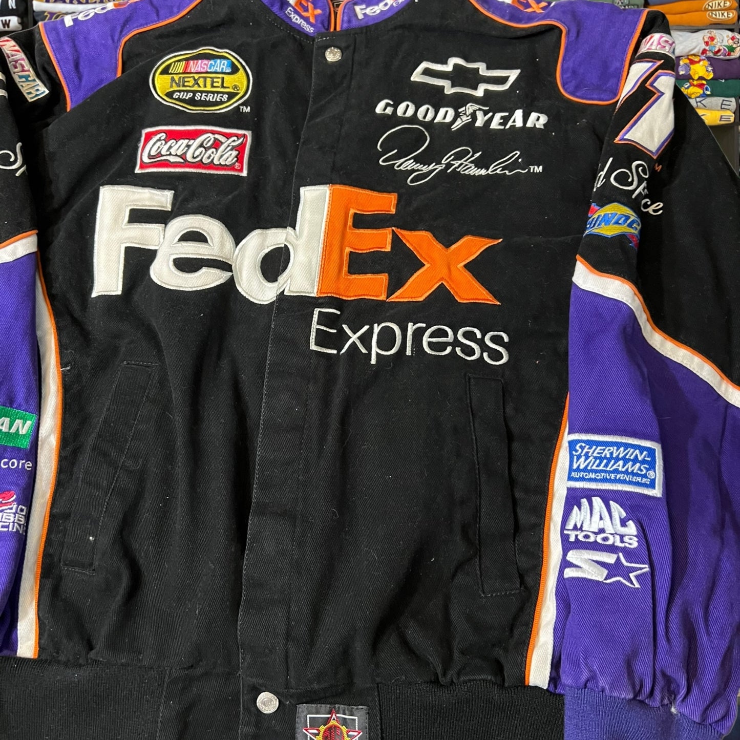 Vintage FedEx NASCAR varsity jacket heavy weighted super good quality