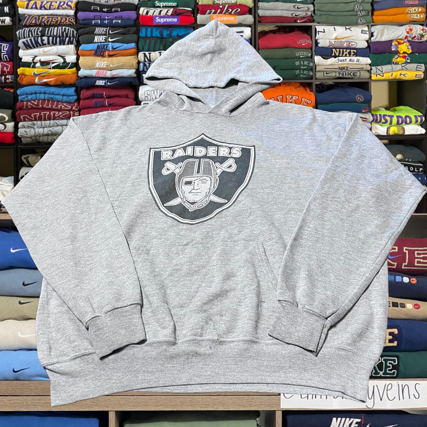 vintage 90s oakland raiders nfl football hoodie