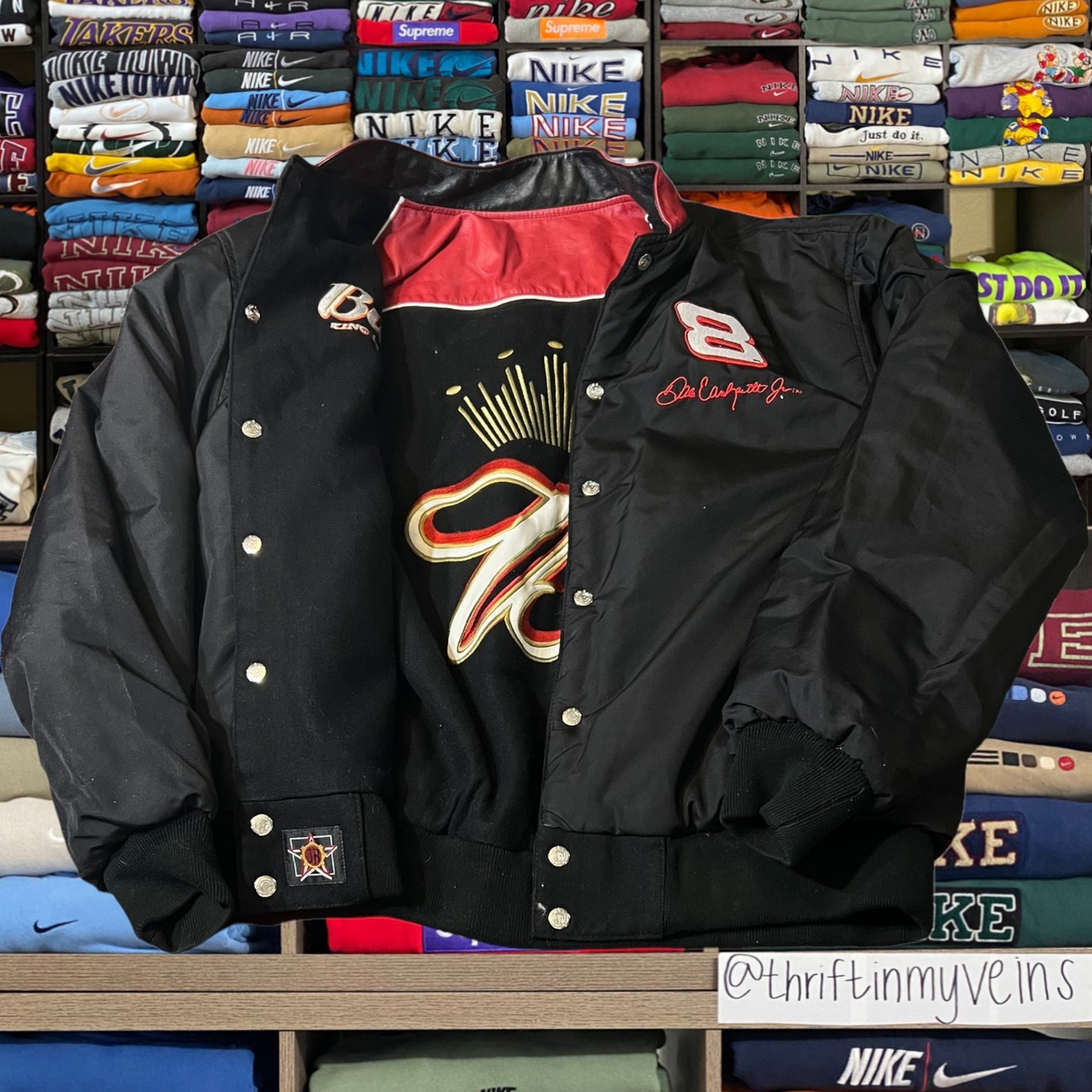 90s Budweiser nascar reversible leather jacket