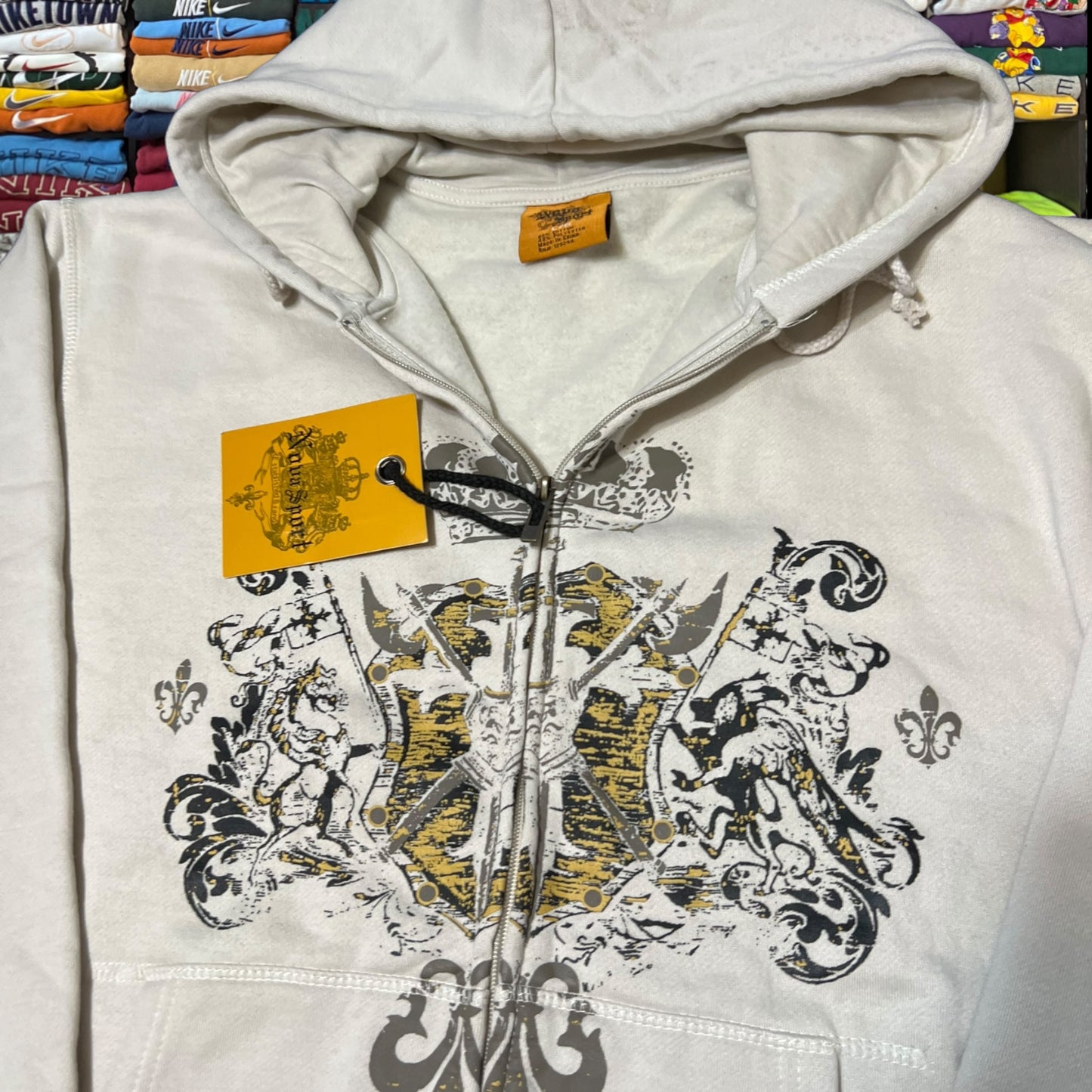Y2K crème grunge skater hoodie