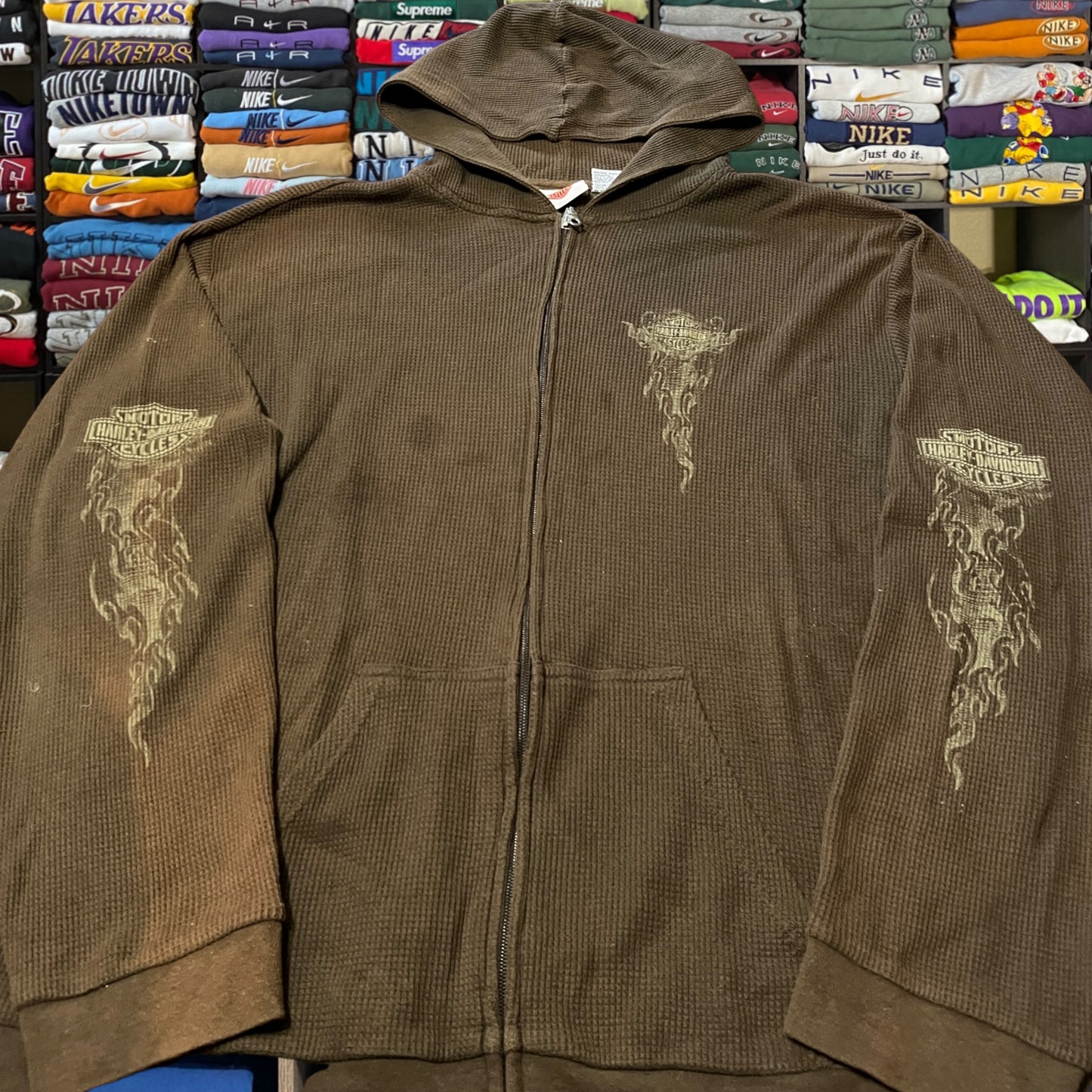 Vintage Y2K Harley Davidson biker motorcycle hoodie