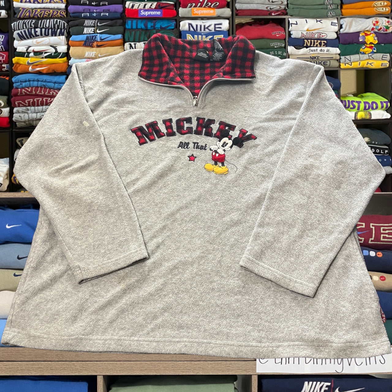 90s Mickey Mouse quarter zip sweater