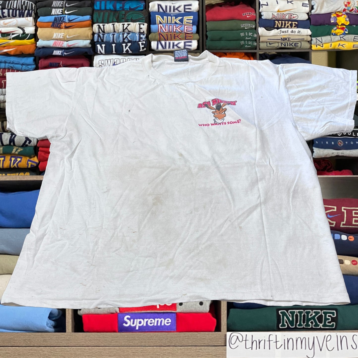 90s big johnson whoop asss beer shirt (xlarge)