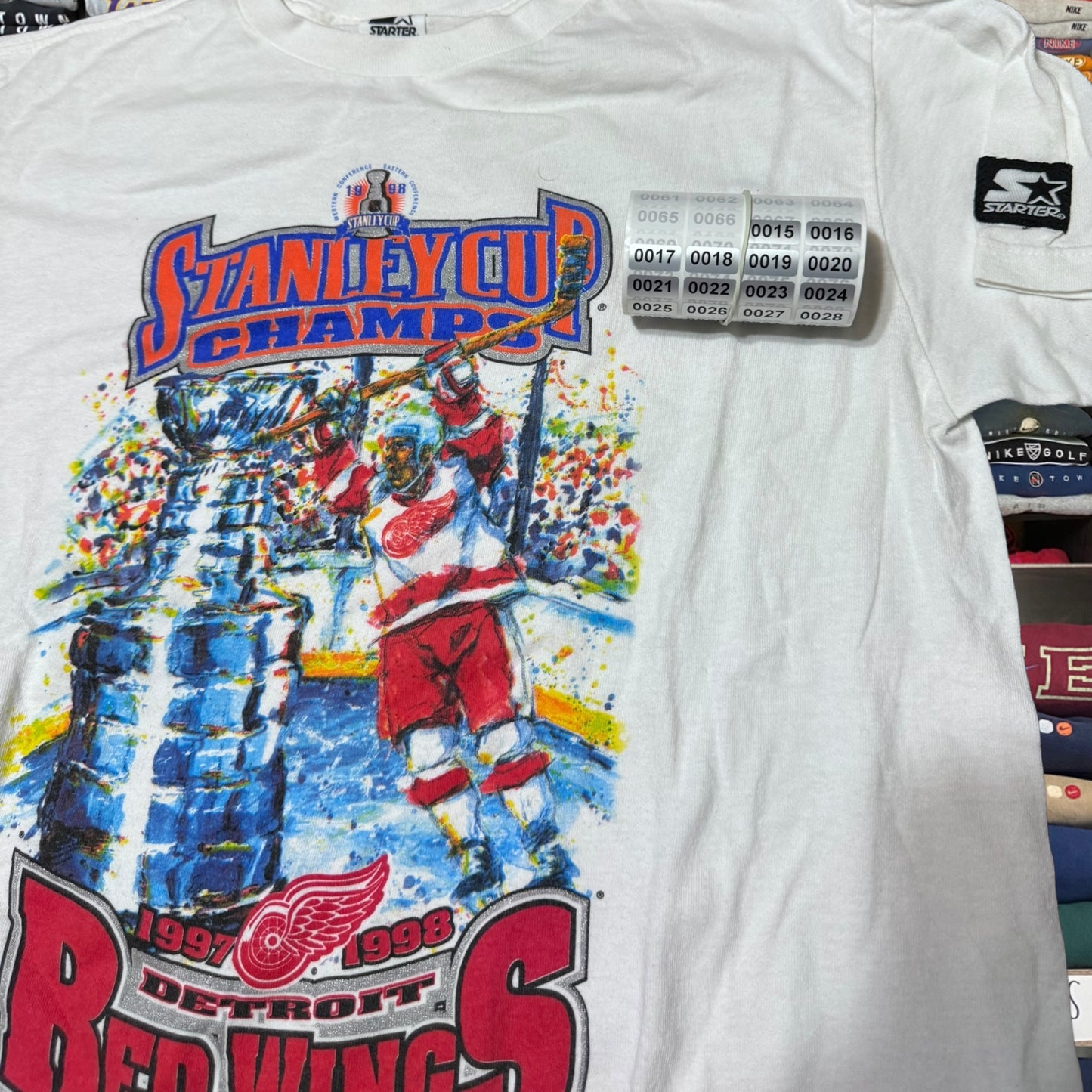 90s Detroit red wings nhl hockey shirt