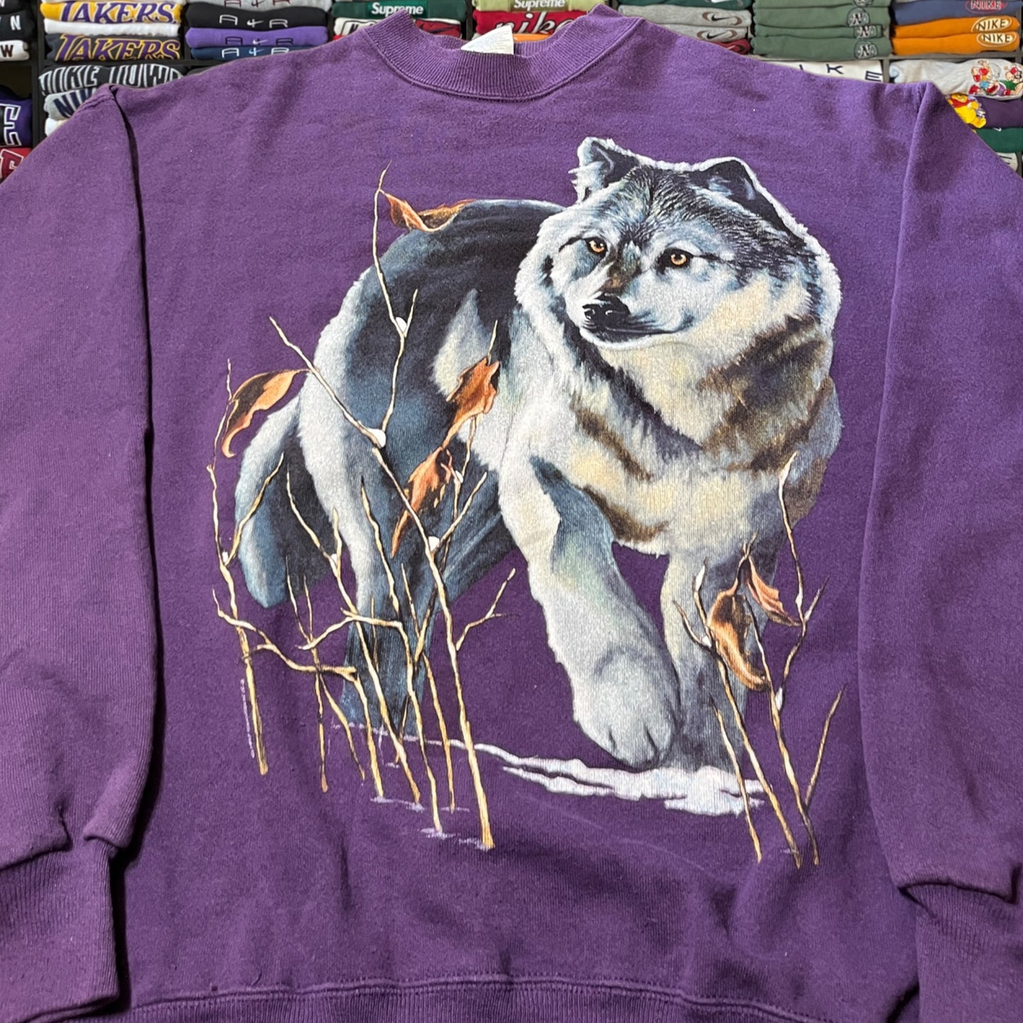90s wolf nature sweater