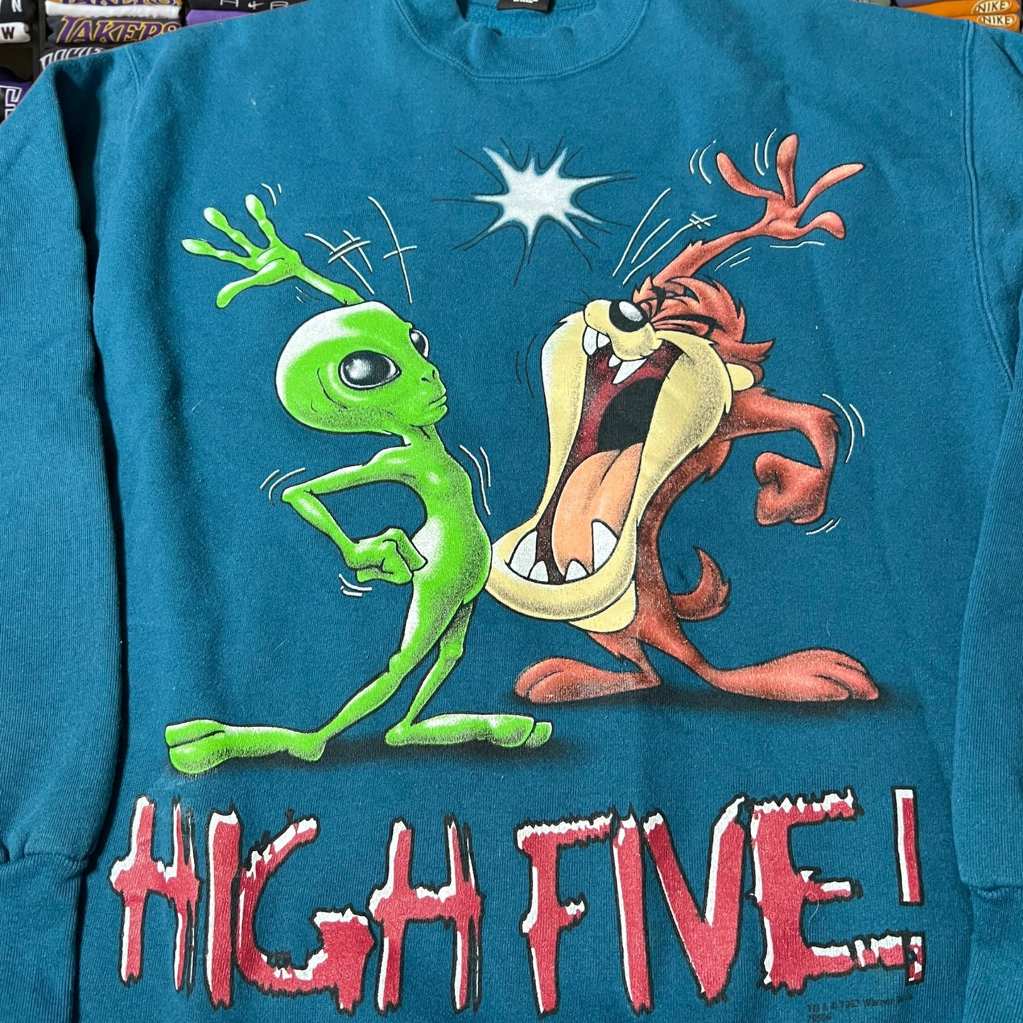 90s loony tunes taz alien sweater