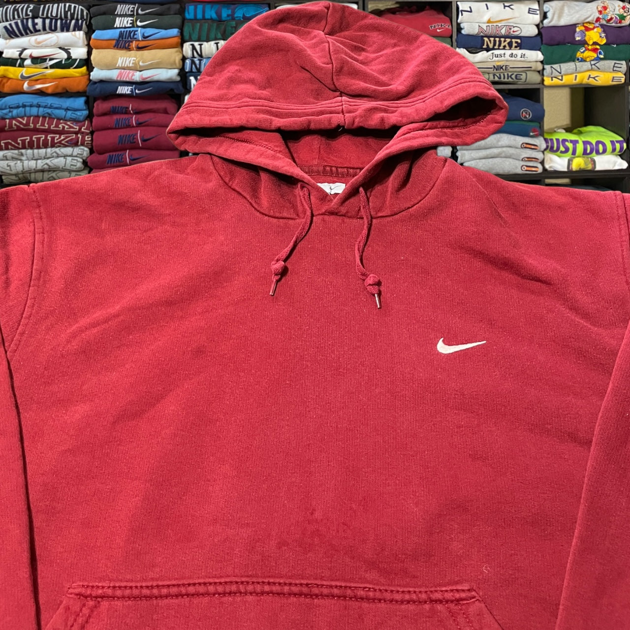 Y2K burgundy Nike hoodie