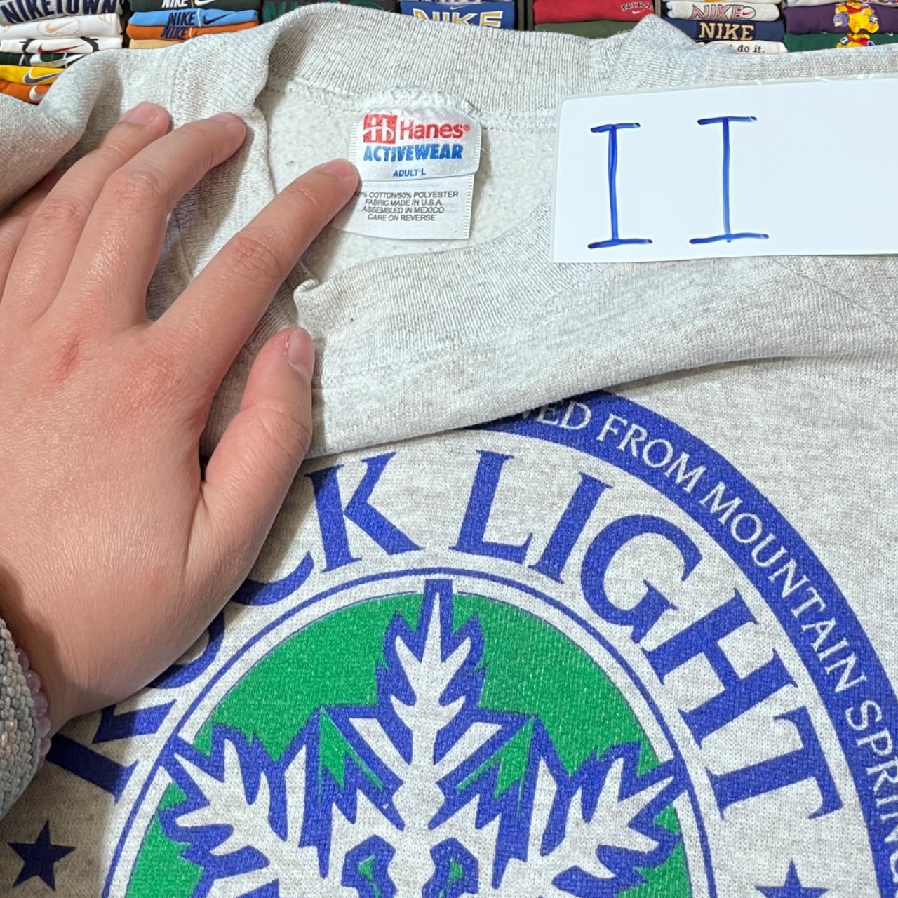 90s rock light beer sweater
