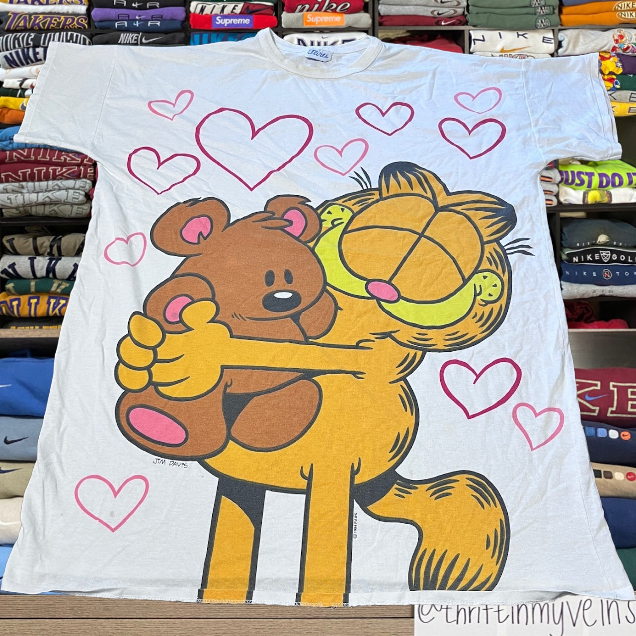 90s Garfield all over print shirt