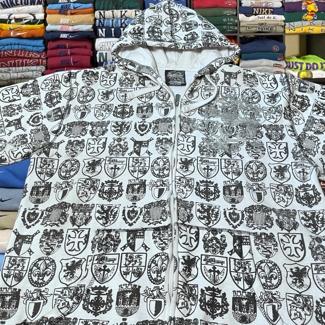 Y2k skater exposure full zip all over print