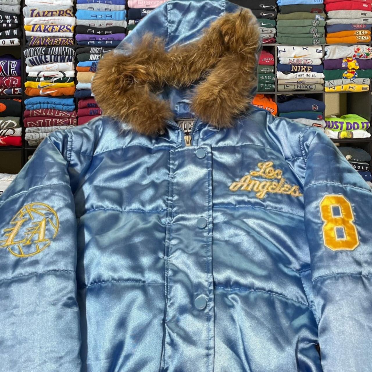 Y2K 2001 rare Kobe Bryant fur hooded jacket