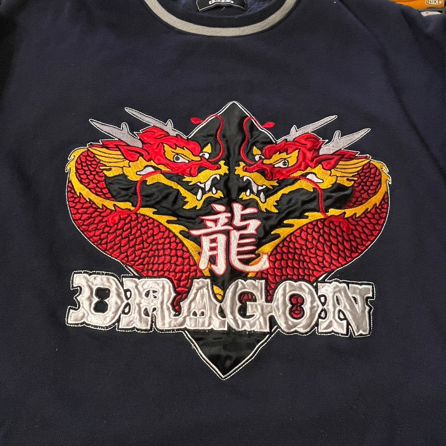 90s jnco style skater dragon embroidered logo